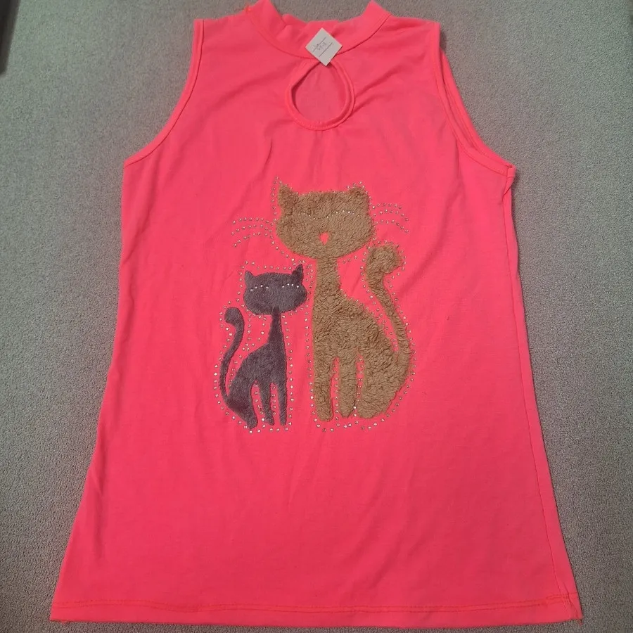 تاپ صورتی گربه ای