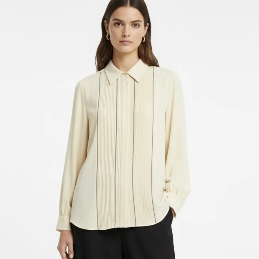 شومیز حریر کرمی زارا