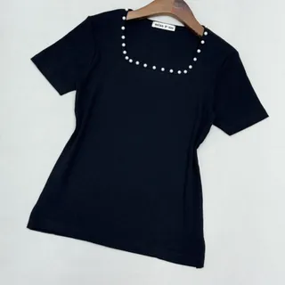 بلوز یقه خشتی مرواریدی