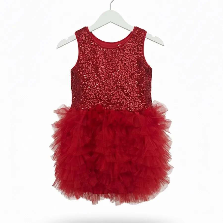 پیراهن قرمز بچگانه شیک