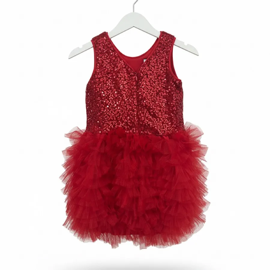 پیراهن قرمز بچگانه شیک