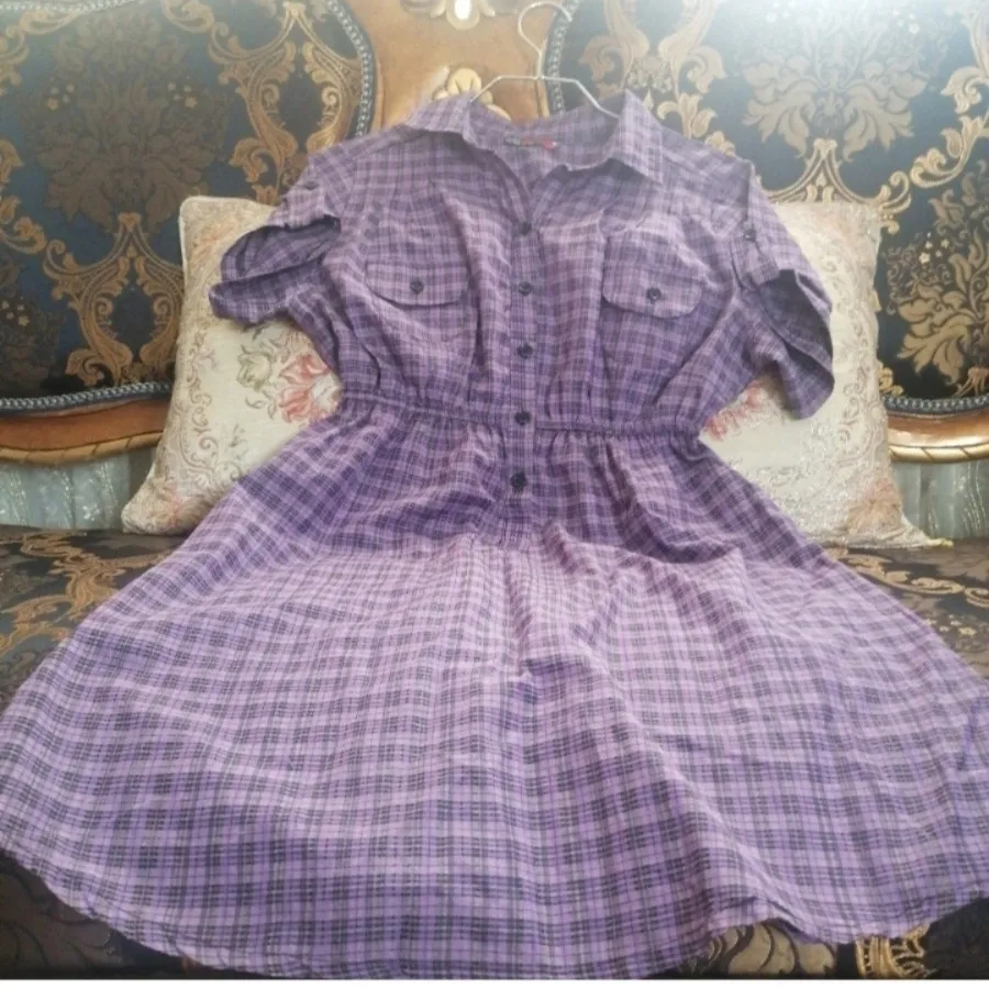 پیراهن آستین کوتاه بنفش