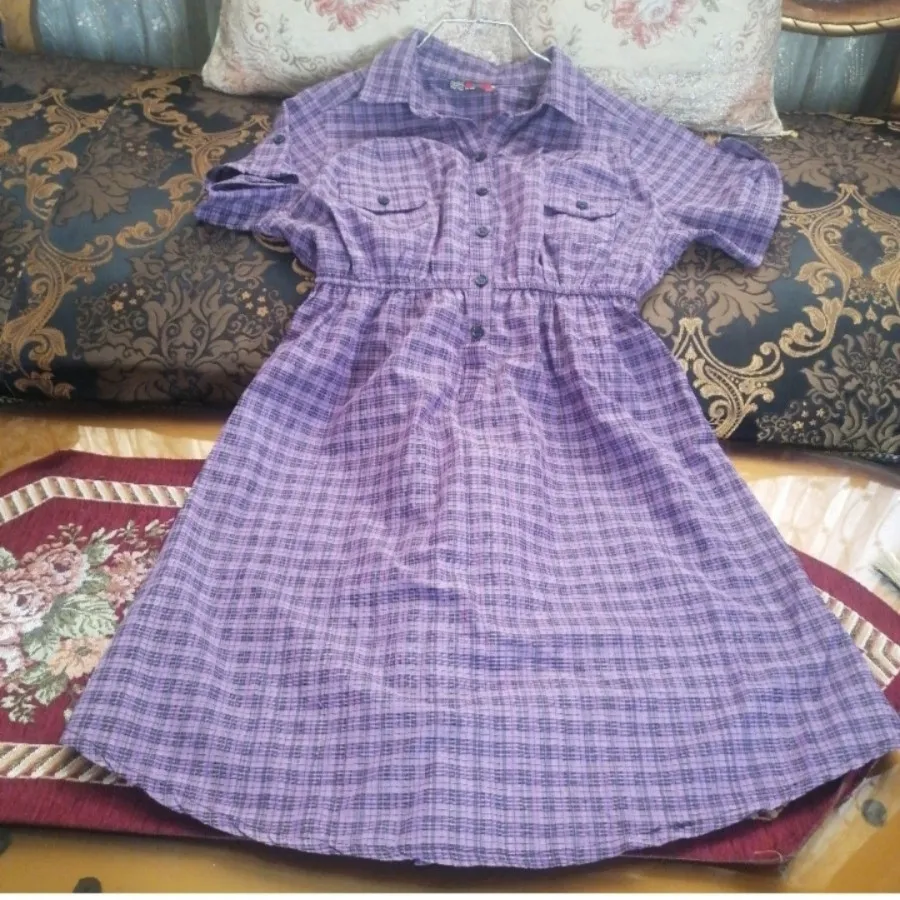 پیراهن آستین کوتاه بنفش