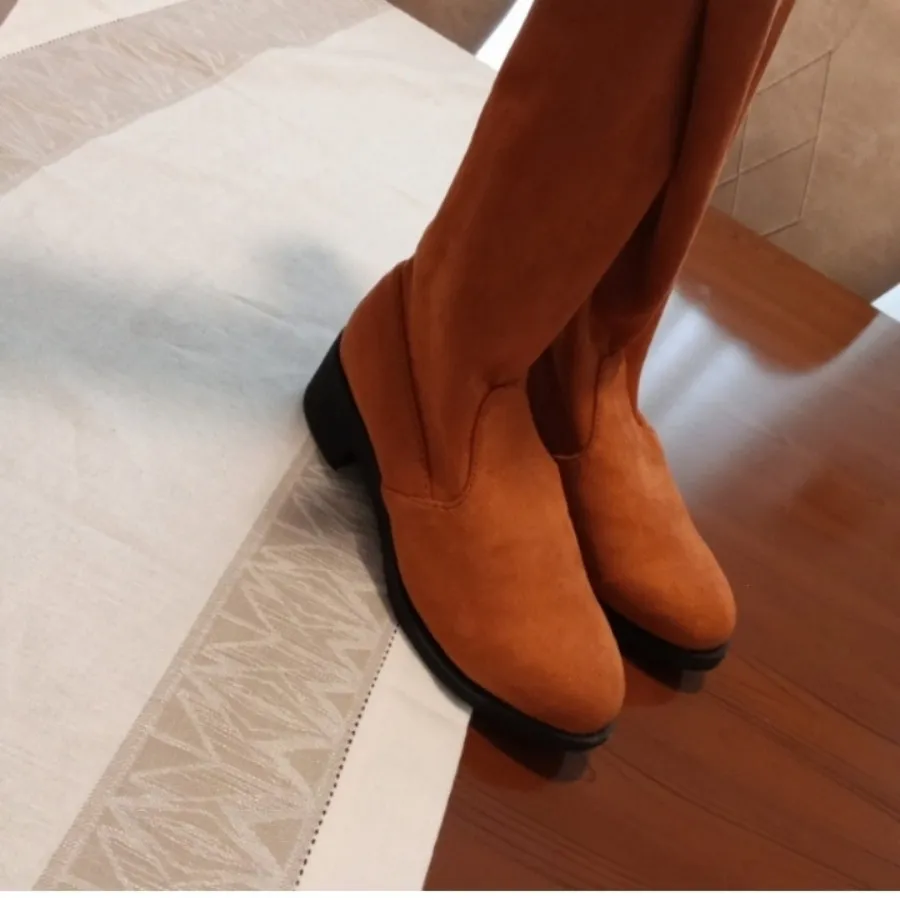 بوت بلند جورابی شتری