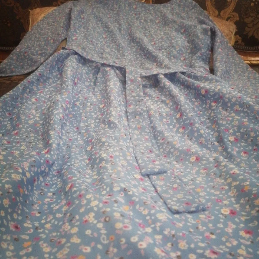 پیراهن حریر بلند آبی