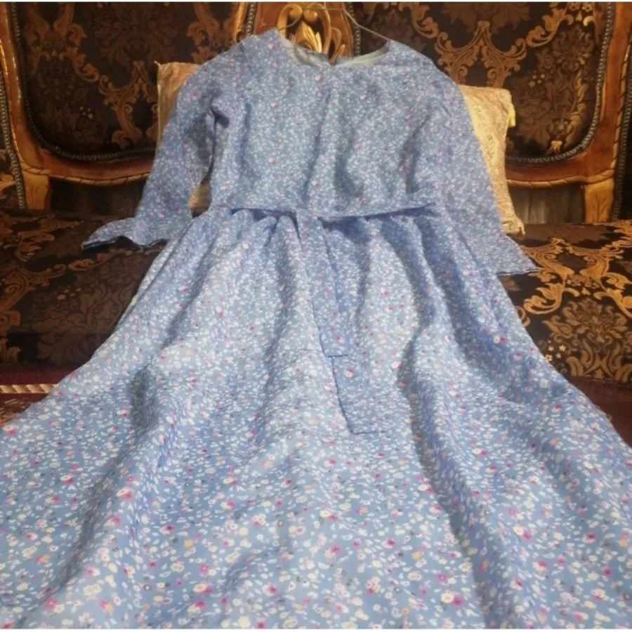 پیراهن حریر بلند آبی