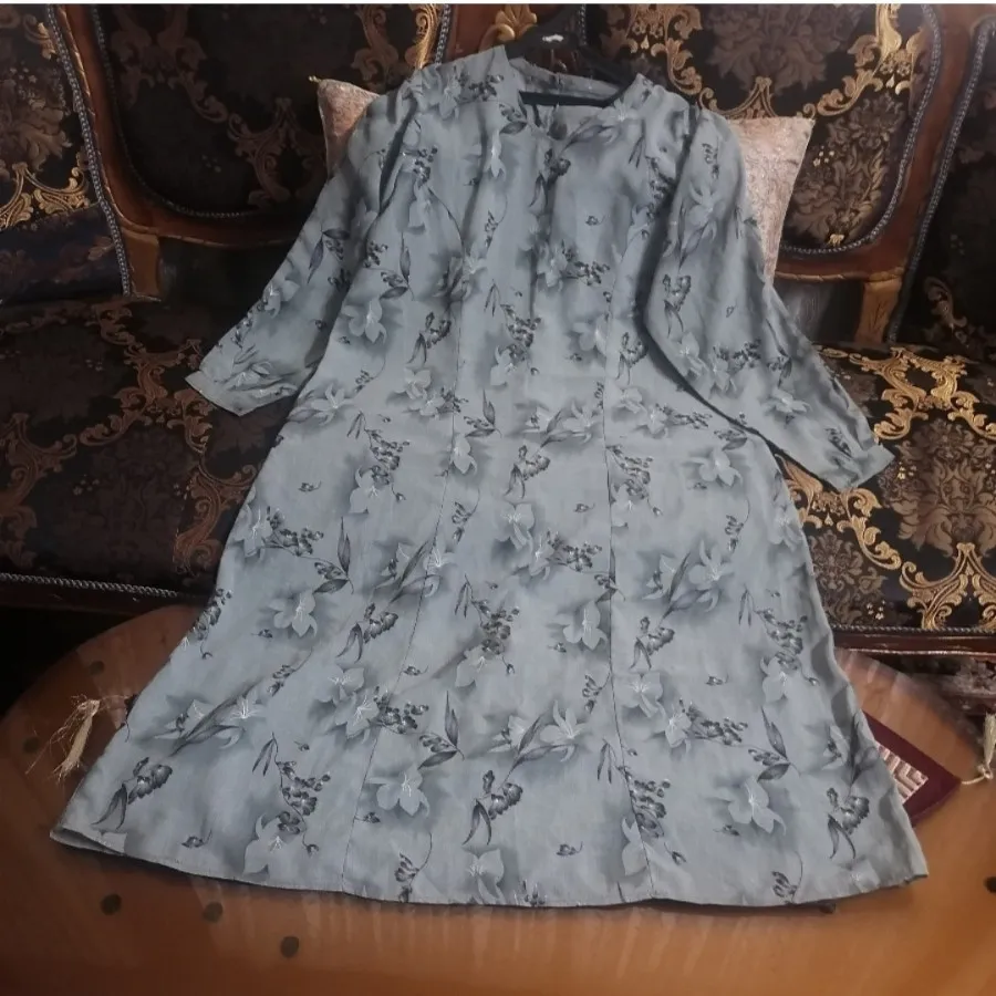 پیراهن کرپ طوسی