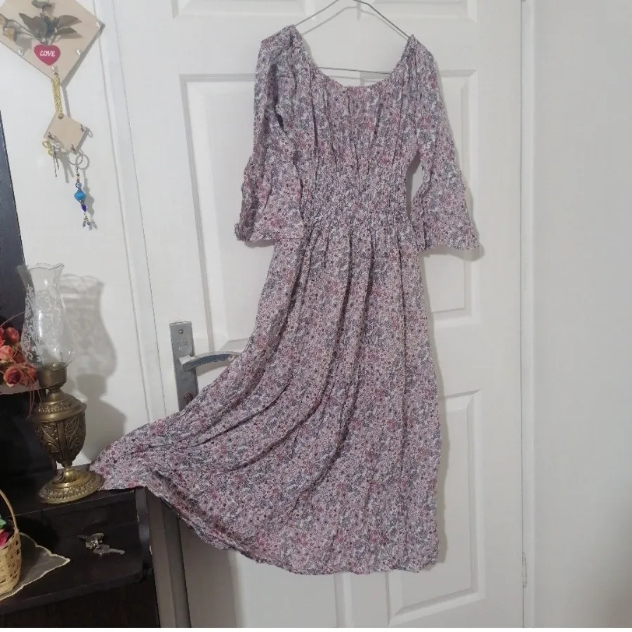 پیراهن نخی عروسکی بلند