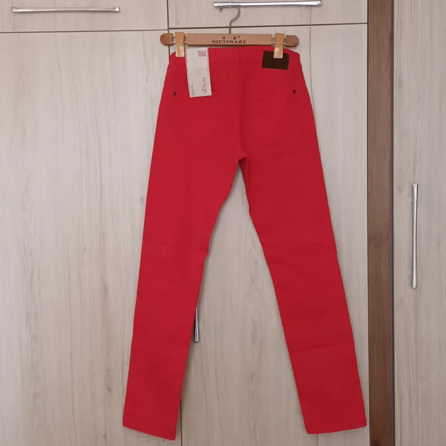 شلوار جین دخترانه قرمز