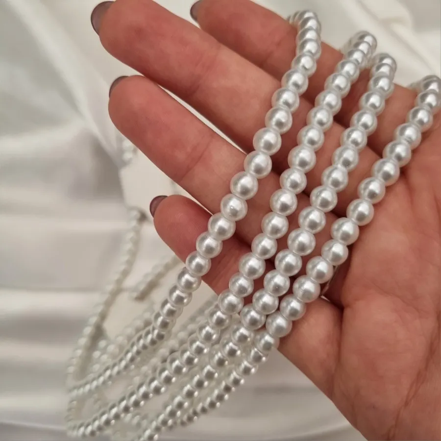 گردنبند مرواریدی پلاکدار