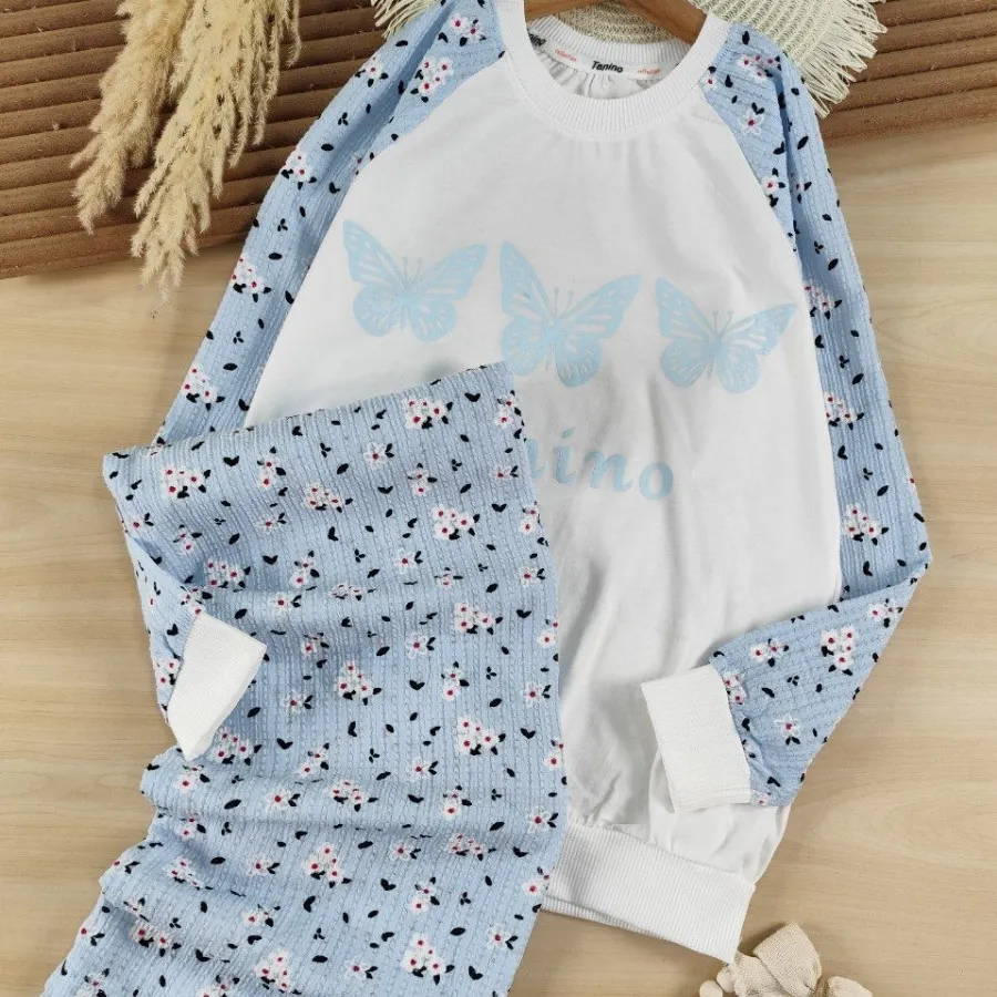 بلوز و شلوار سه پروانه با