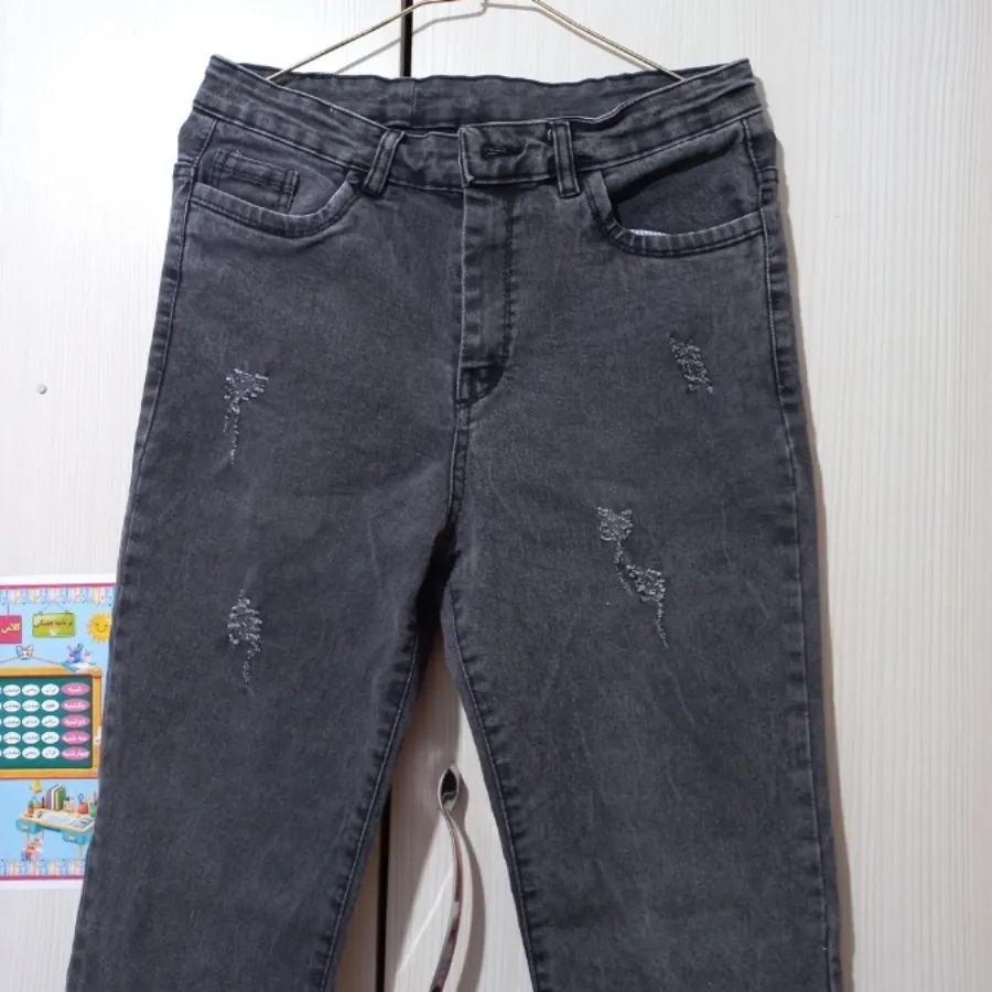 شلوارجین زغالی سنگ شور