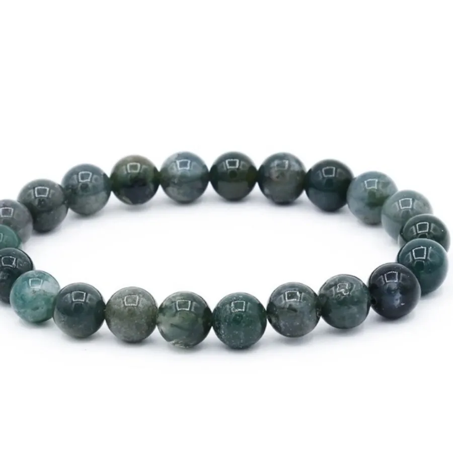 دستبند عقیق خزه‌ای