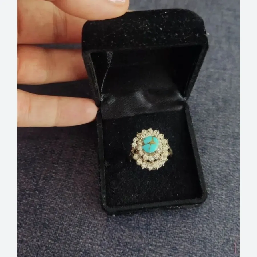 انگشتر نقره و فیروزه اصل