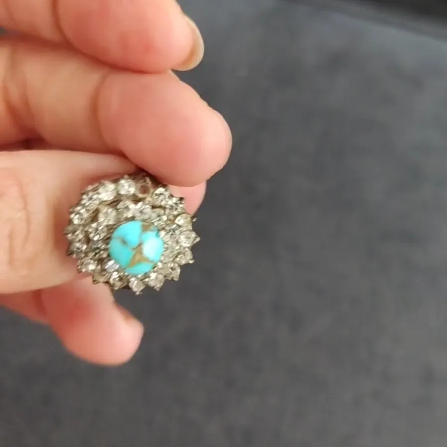 انگشتر نقره و فیروزه اصل