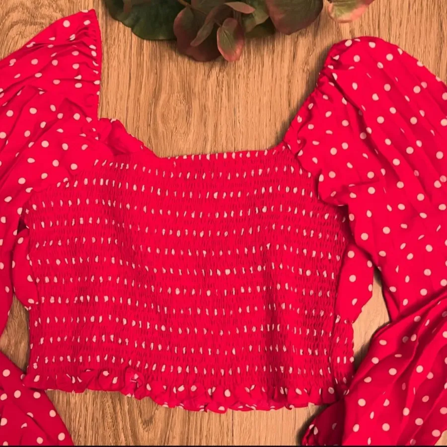 شومیز کراپ خال خالی