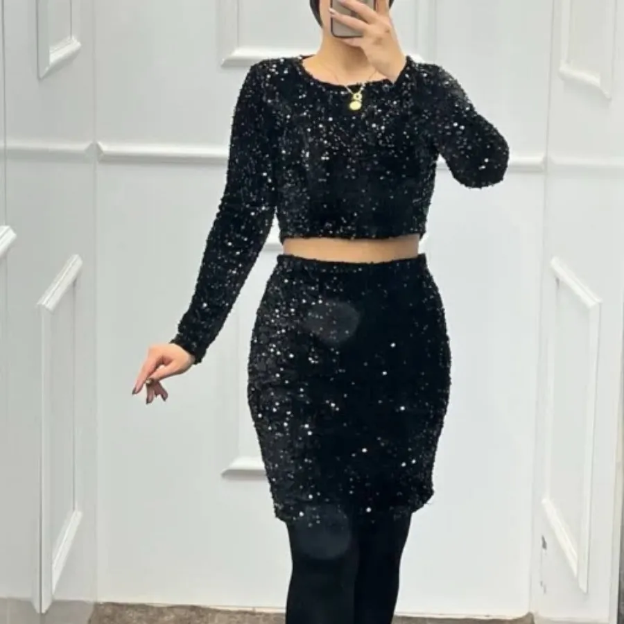 کراپ و دامن مجلسی پولک