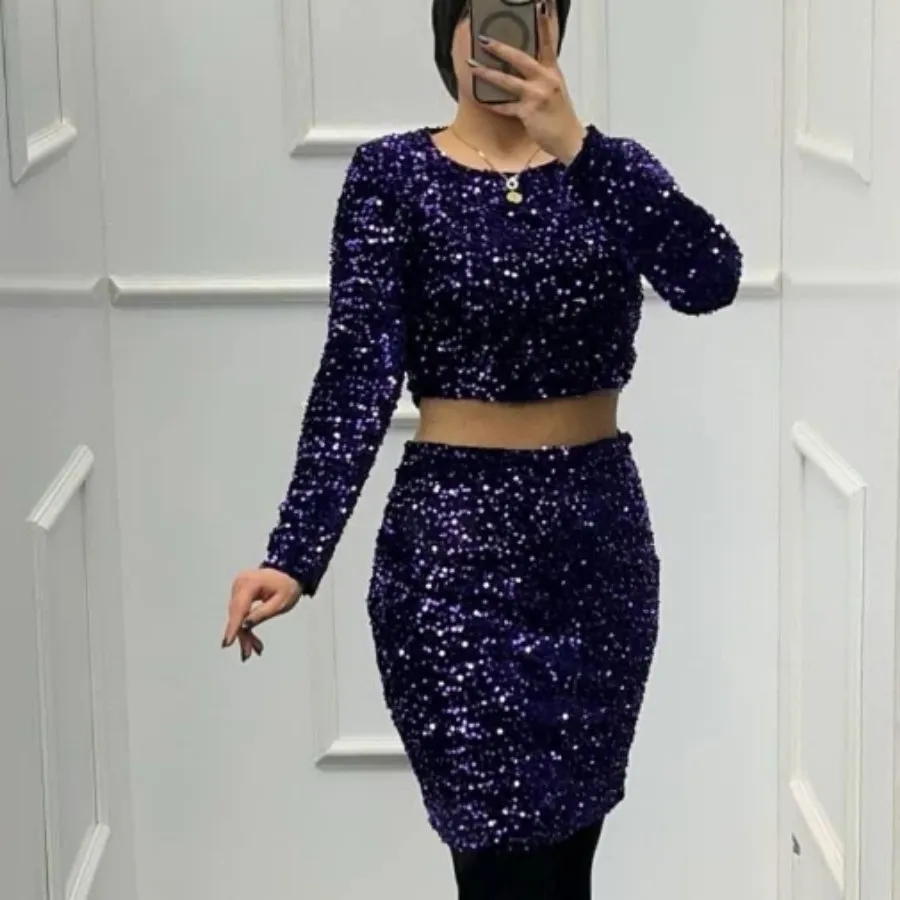 کراپ و دامن مجلسی پولک