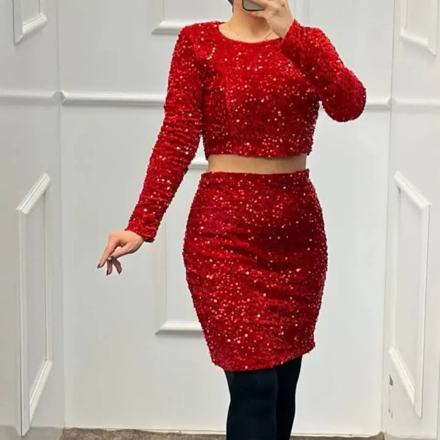 کراپ و دامن مجلسی پولک