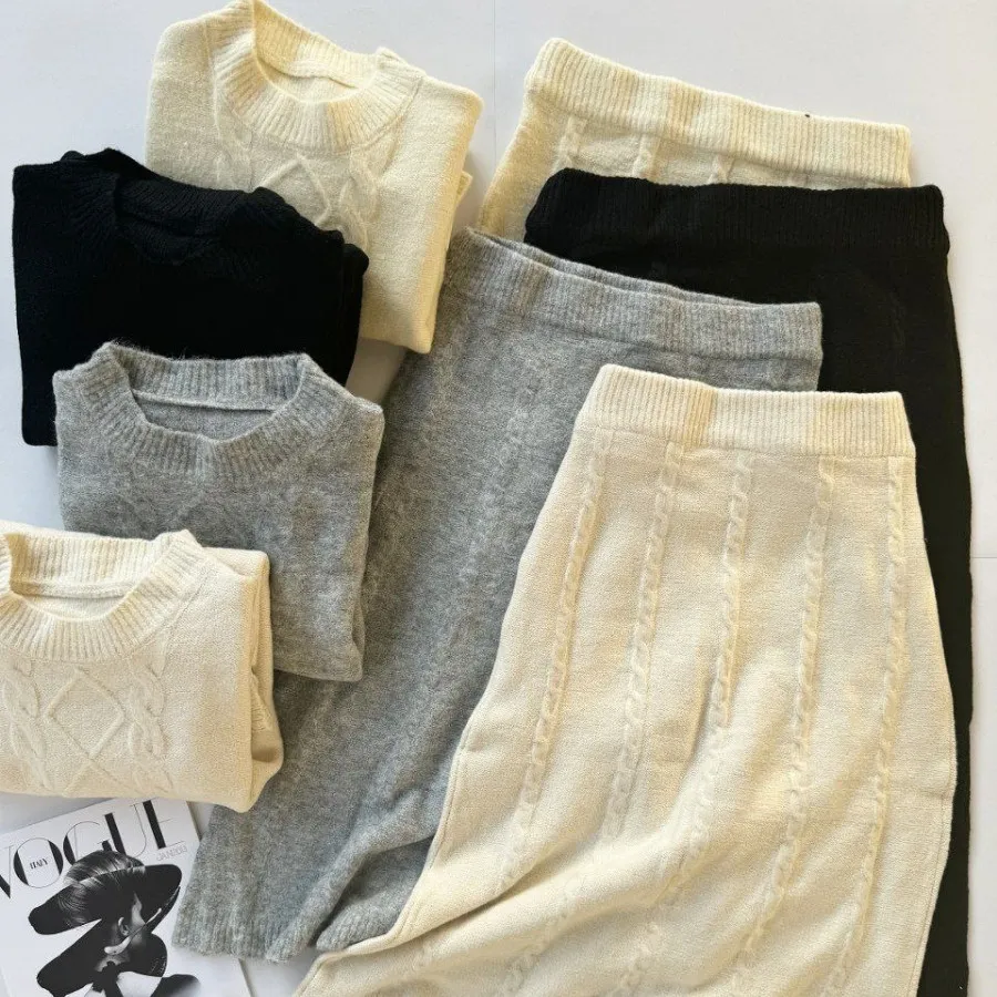 ست بلوز و دامن بافت