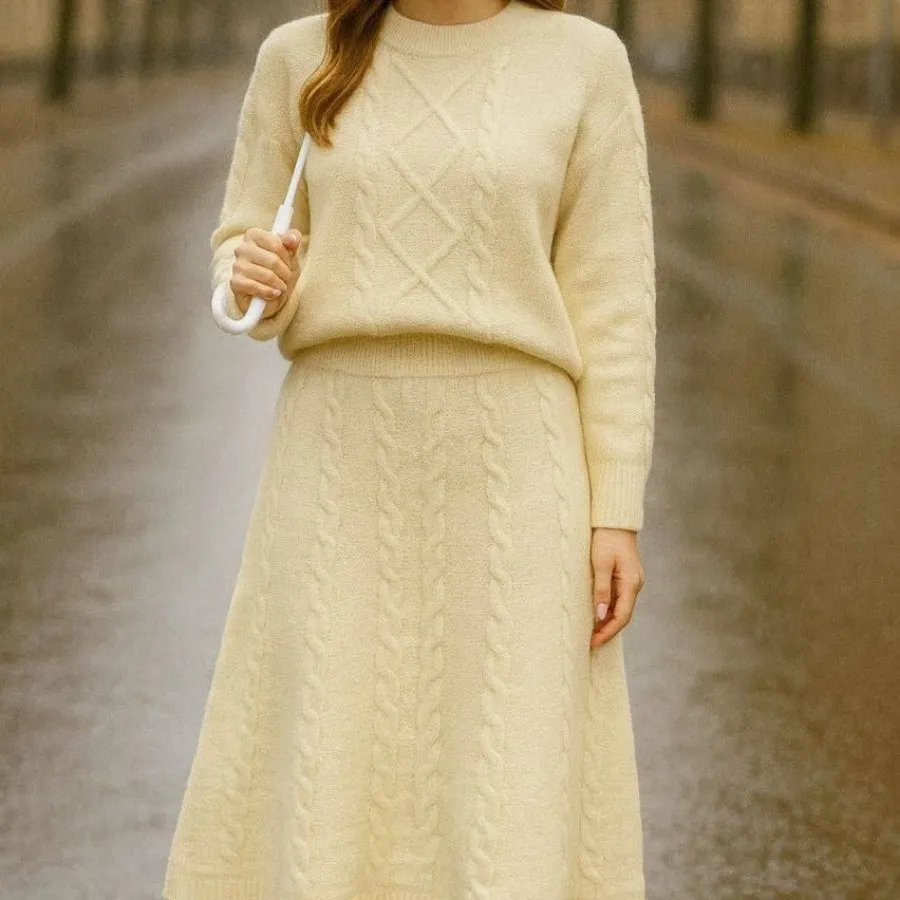 ست بلوز و دامن بافت