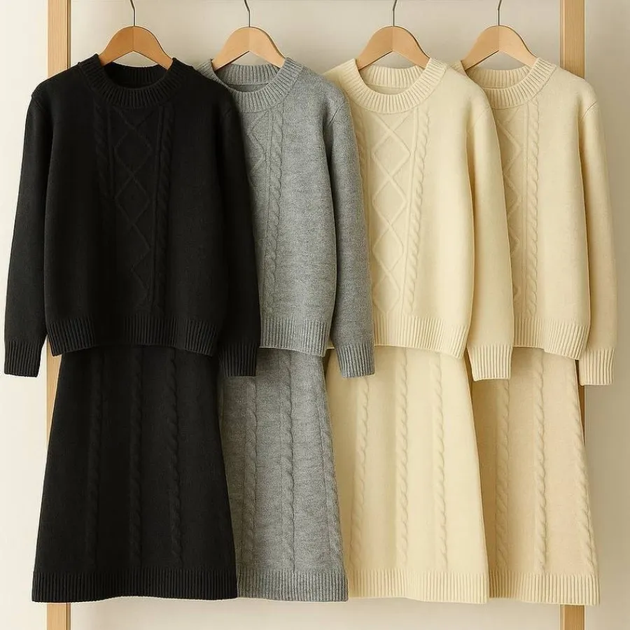 ست بلوز و دامن بافت