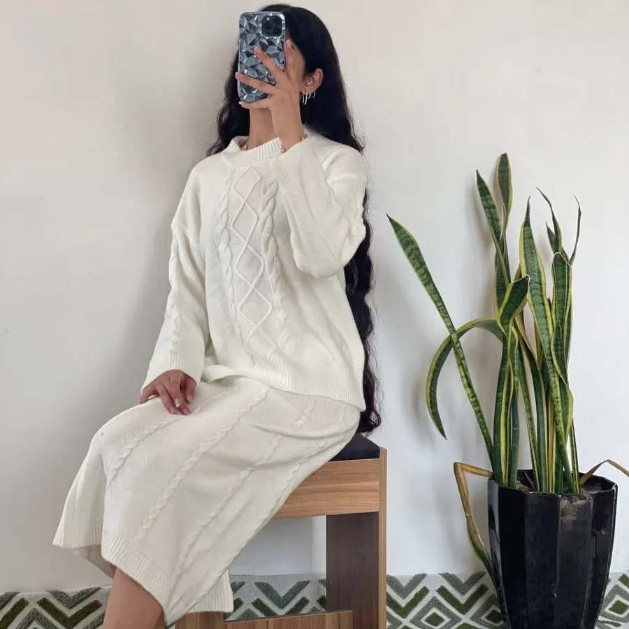 ست بلوز و دامن بافت