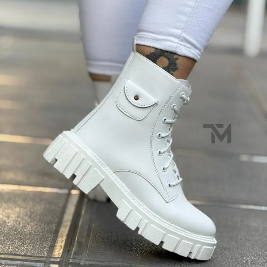 نیم بوت سفید زنانه