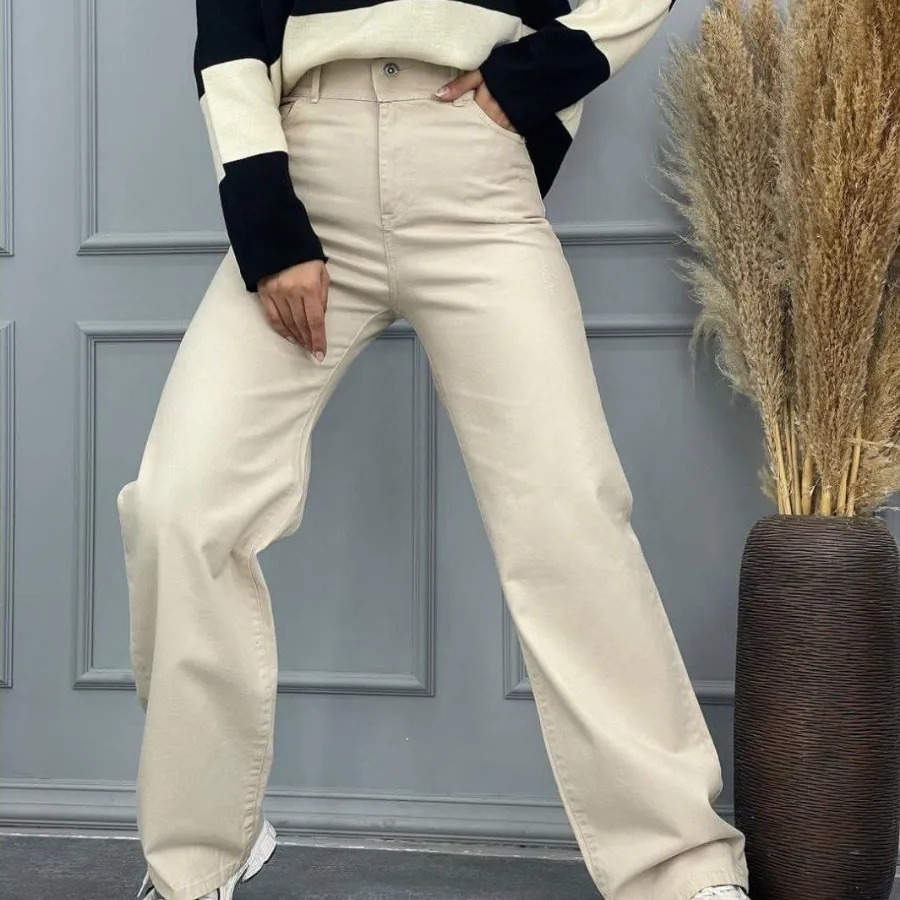 شلوار بگ کتان