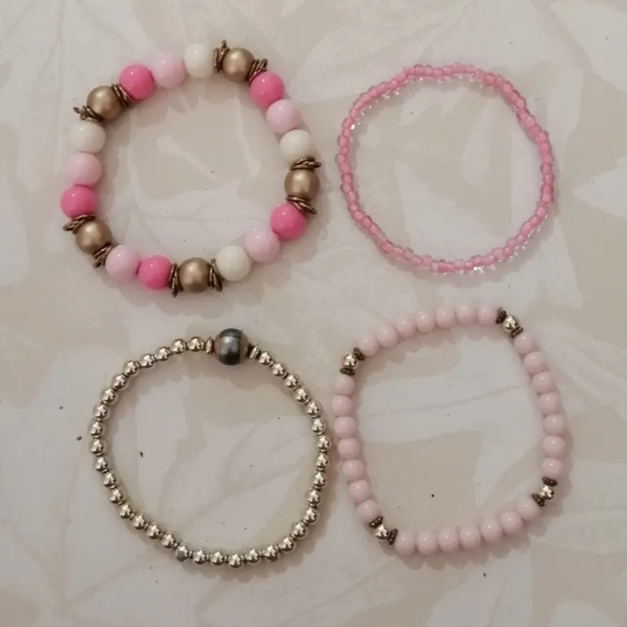 ست زیورآلات صورتی فانتزی