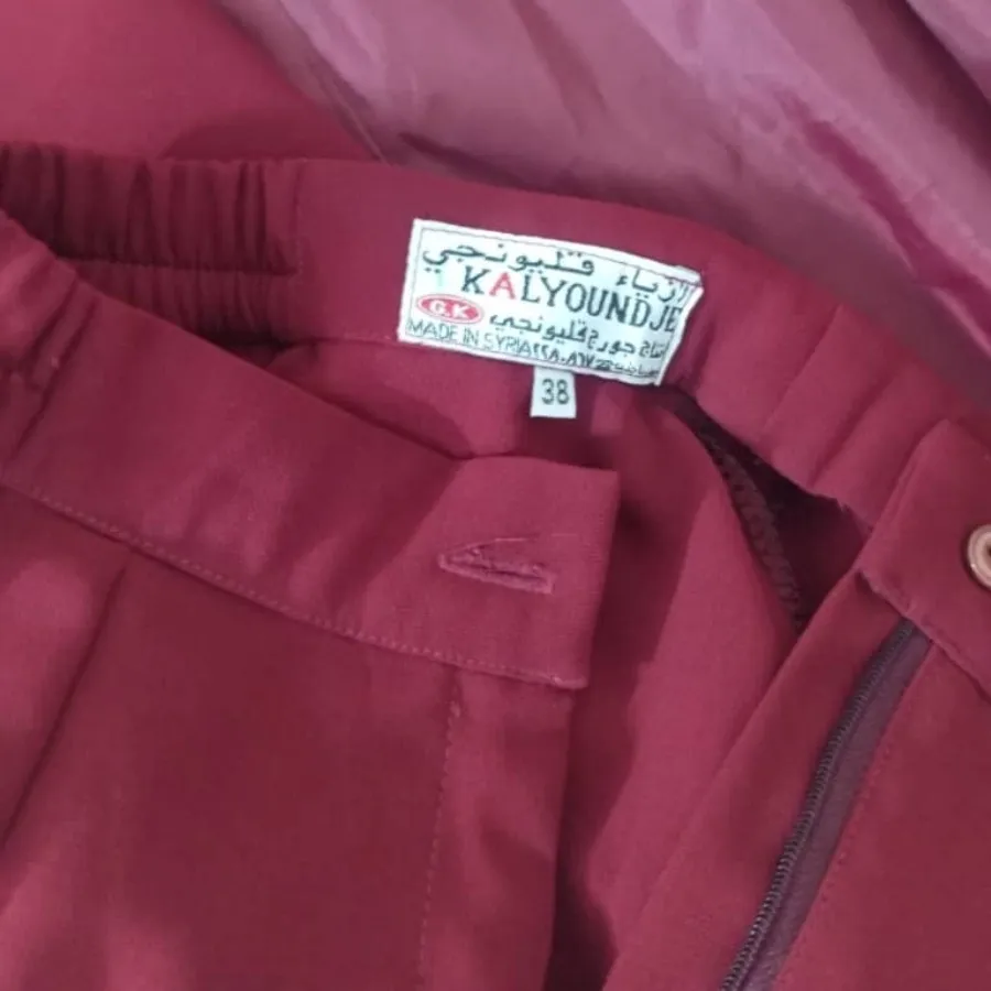 مانتو شلوار کرپ زرشکی س