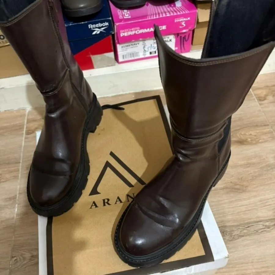 نیم بوت قهوه ای شکلاتی