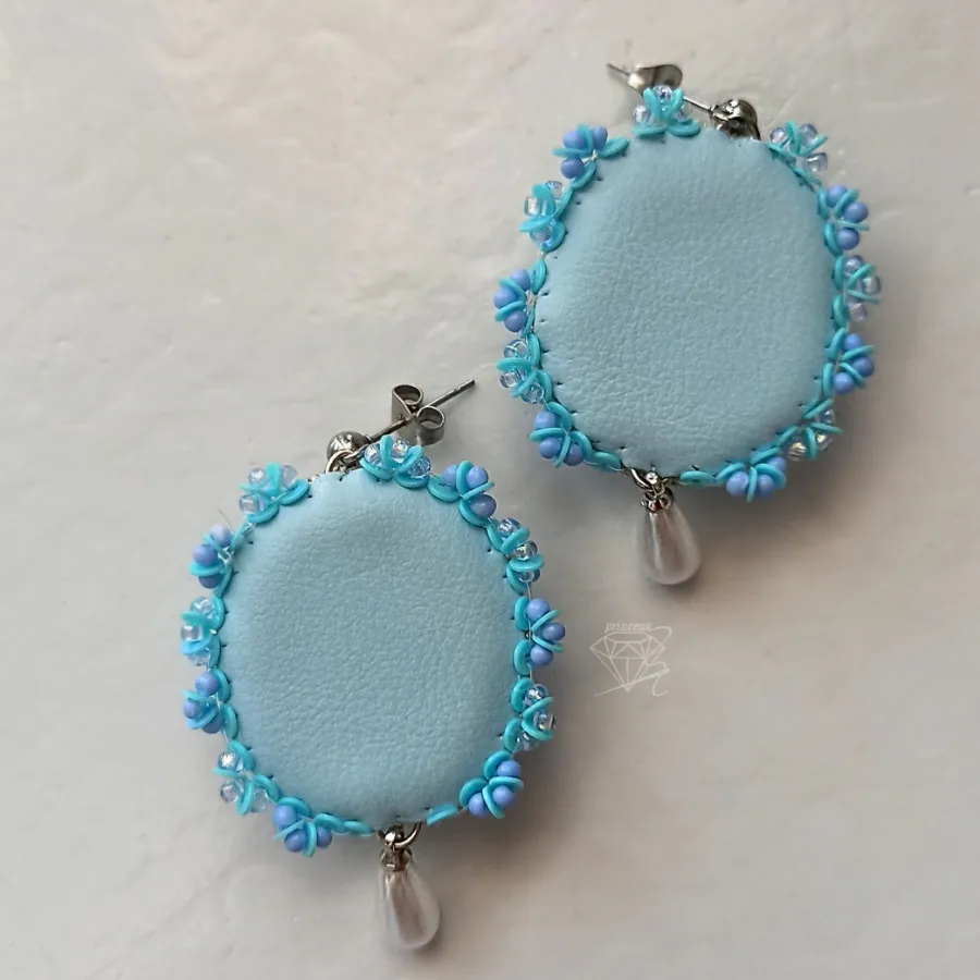 گوشواره جواهردوزی آبی