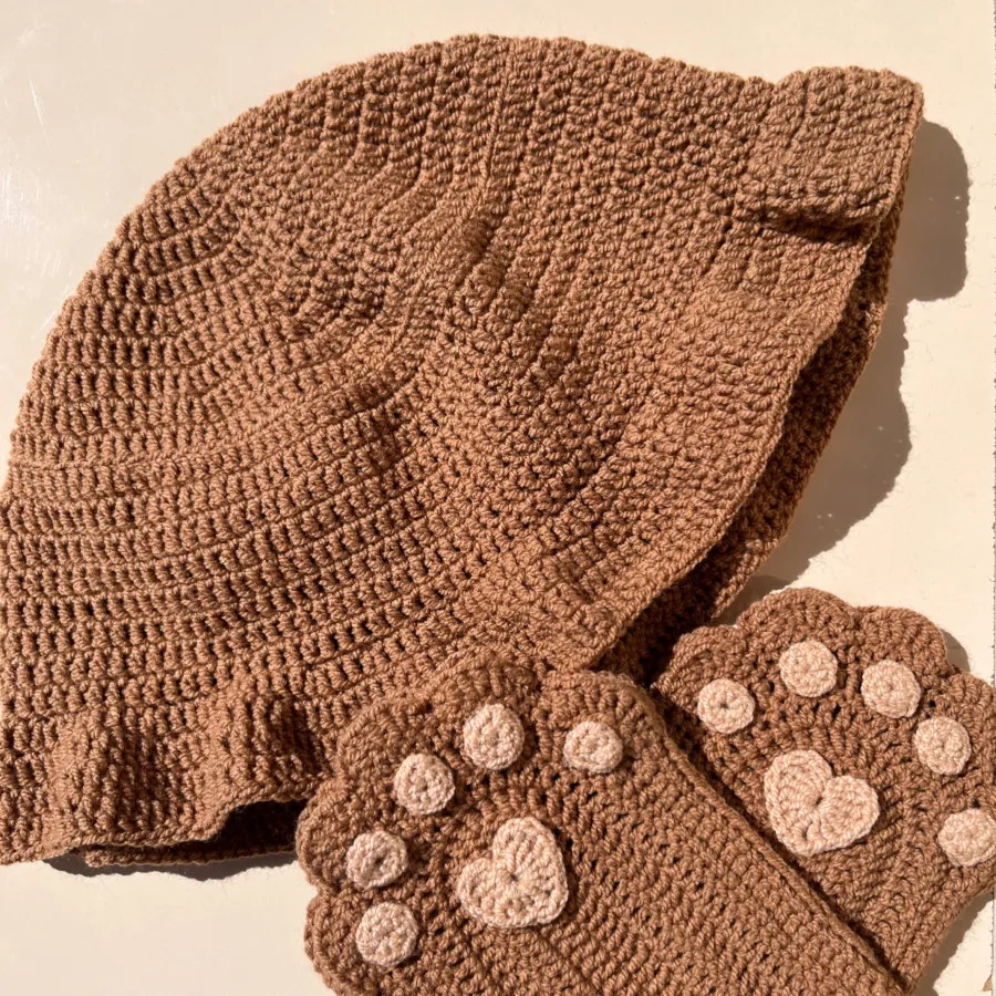 ست کلاه و دستکش خرسی?