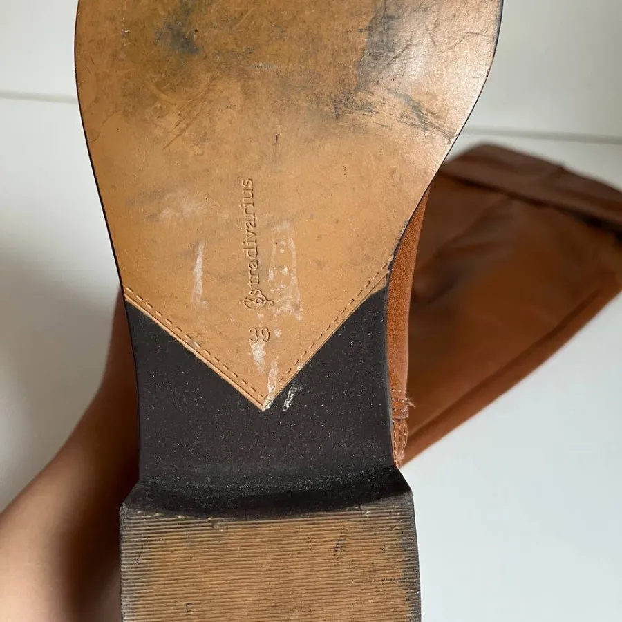 بوت بلند زنانه چرمی قهوه