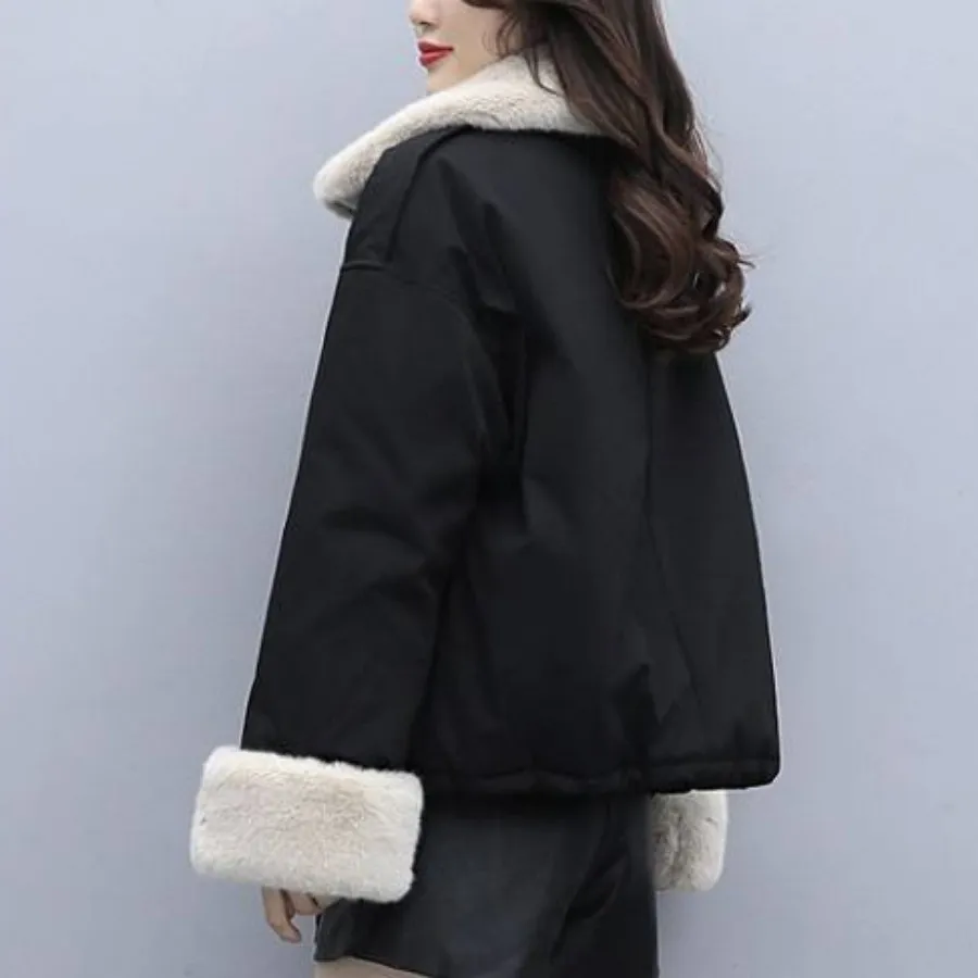 کاپشن جنس کتان داخل خز