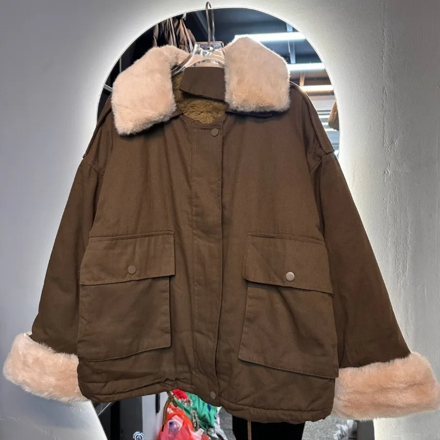 کاپشن جنس کتان داخل خز