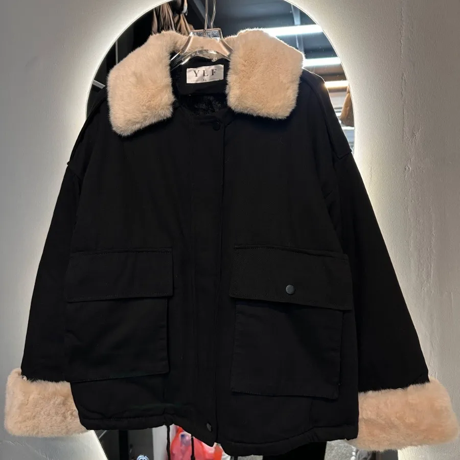 کاپشن جنس کتان داخل خز