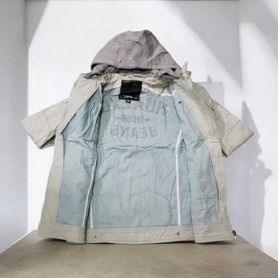 کاپشن کتان کلاهدار خارجی