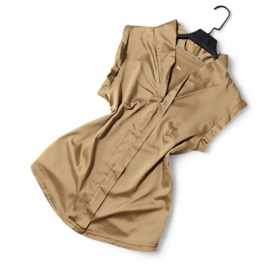 شومیز مجلسی ساتن کاراملی