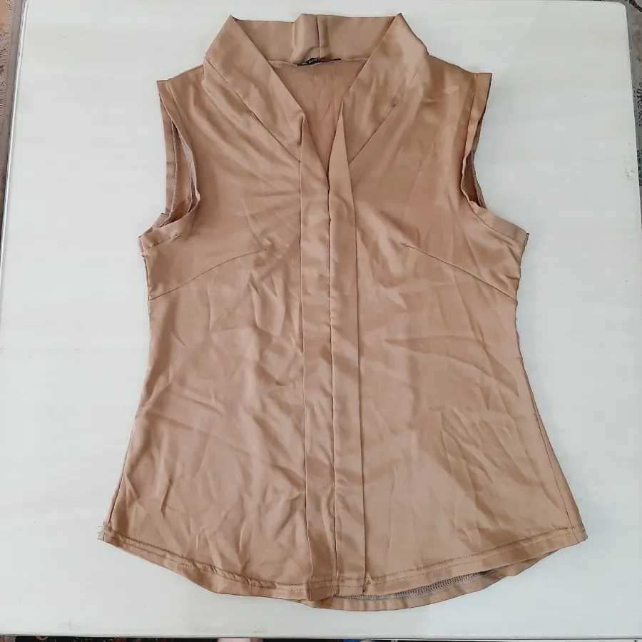 شومیز مجلسی ساتن کاراملی