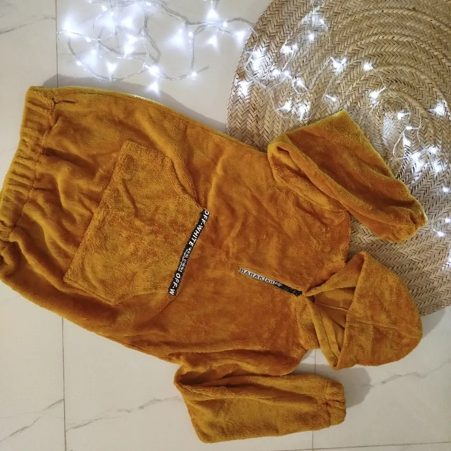 هودی جنس خز خردلی