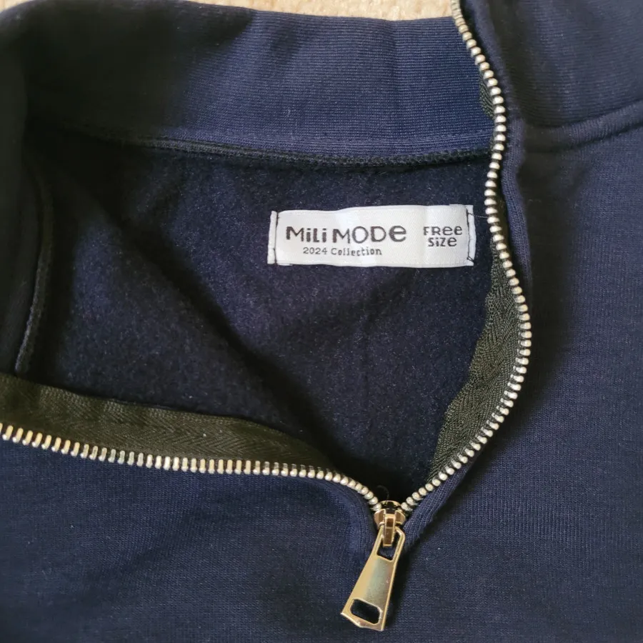 نیم زیپ سرمه ای mili mode