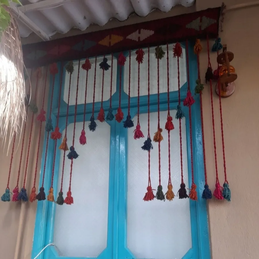 پرده سنتی پشمی گلیمی