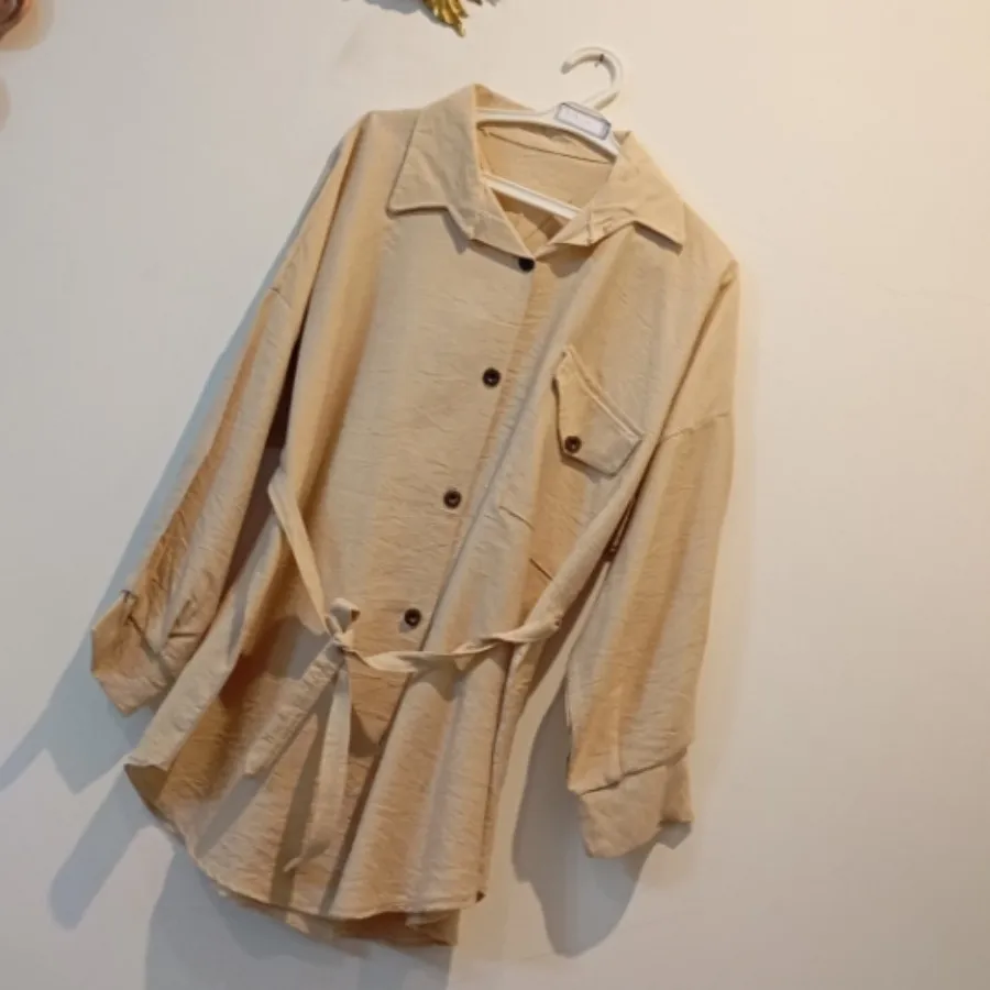 شومیز مانتویی کمردار