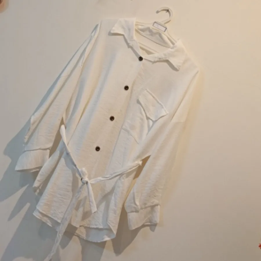 شومیز مانتویی کمردار