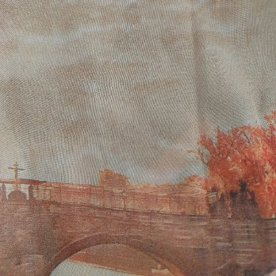 شال حریرنخ منظره پاییزی