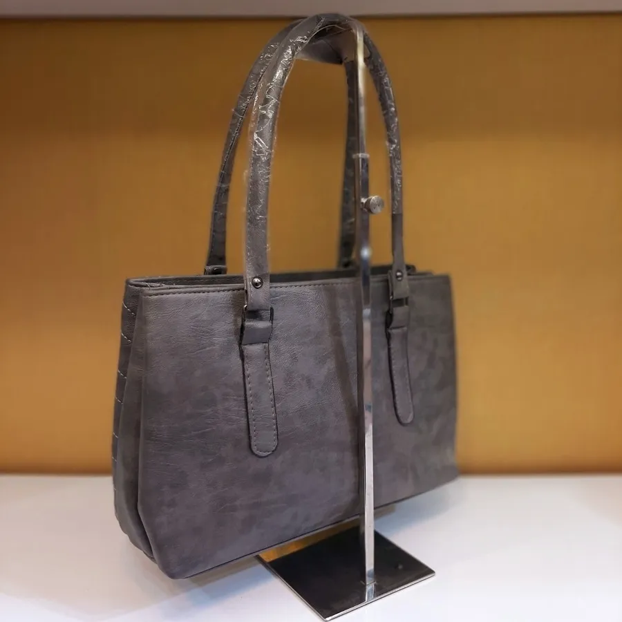 کیف خاکستری سه زیپ