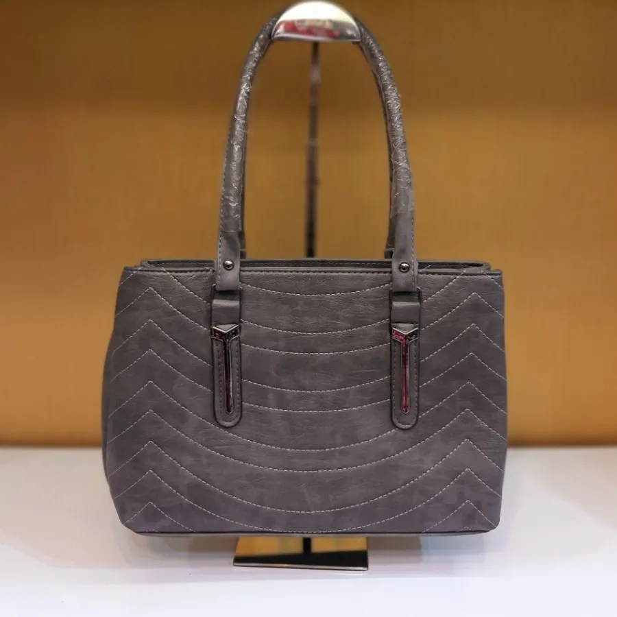 کیف خاکستری سه زیپ