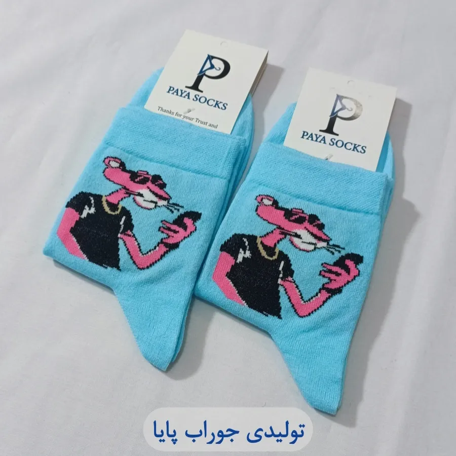 جوراب پلنگ صورتی 12عددی